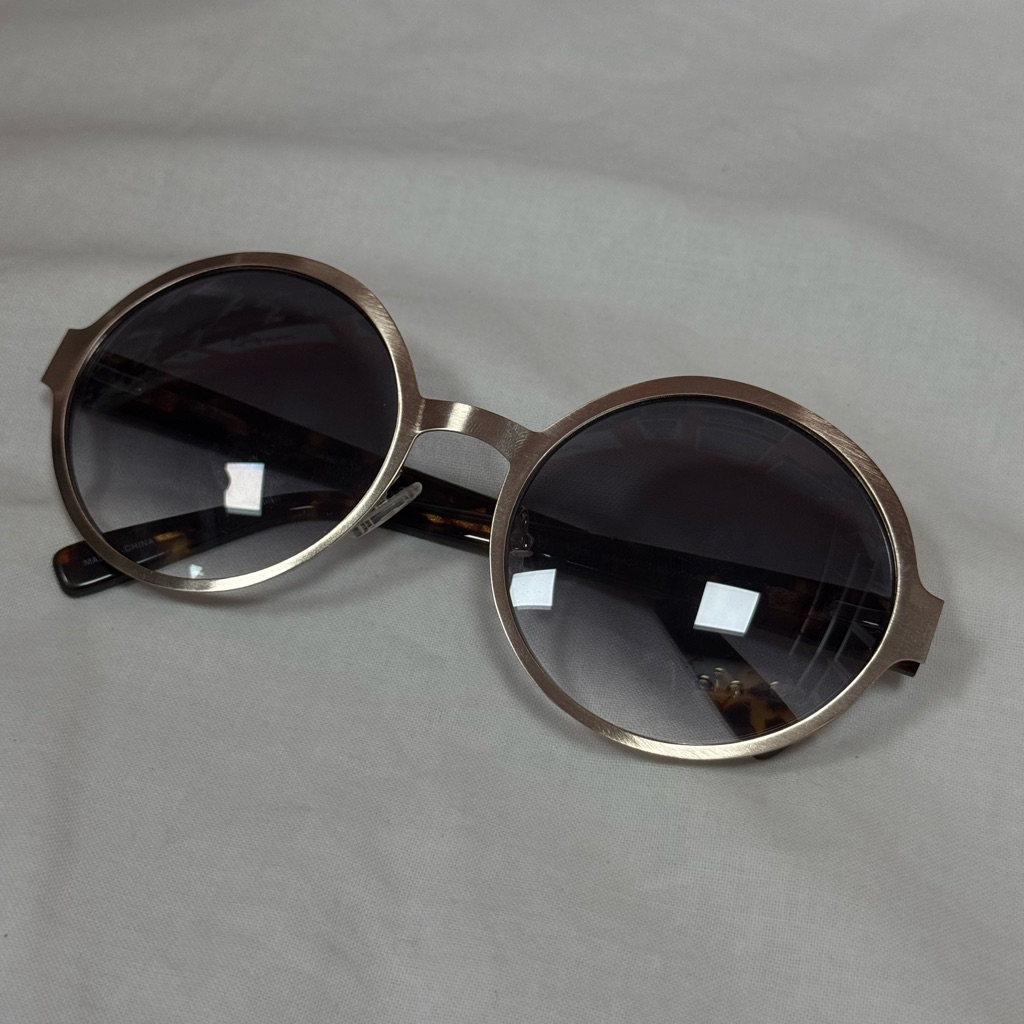 Derek Lam Gold And Black Round Sunglasses